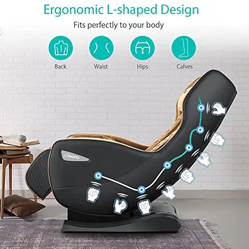 Fauteuil de massage Aspria, fauteuil de massage ergonomique avec différents programmes de massage, fauteuil inclinable électrique avec Bluetooth, fauteuil de relaxation, siège de massage peu encombrant pour la maison et le bureau (Marron)