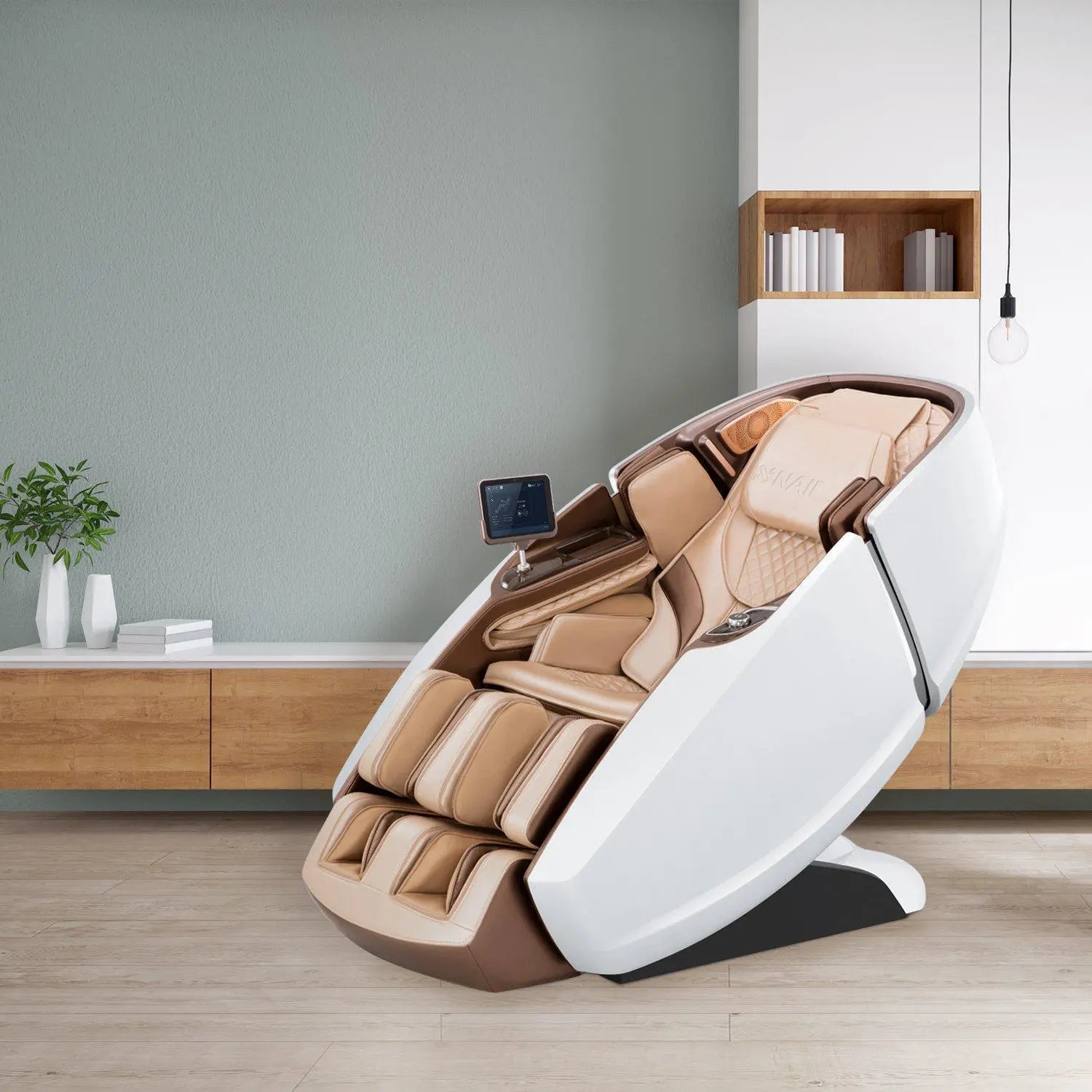 Fauteuil de massage haut de gamme NAIPO 4D, design capsule spatiale, tablette intégrée