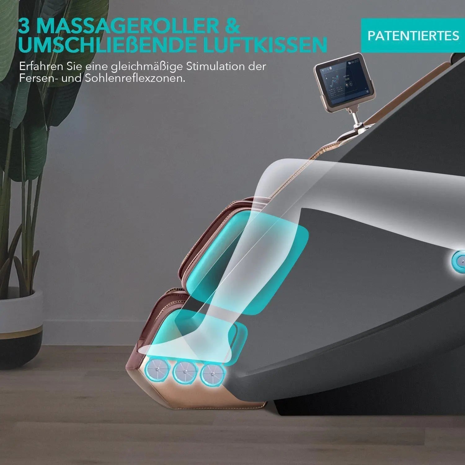 Fauteuil de massage haut de gamme NAIPO 4D, design capsule spatiale, tablette intégrée