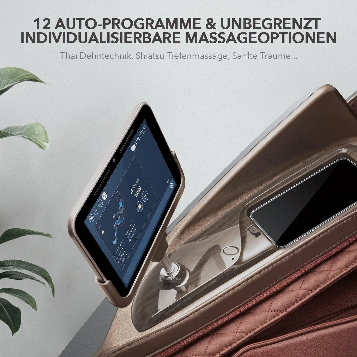 Massage 4D haut de gamme NAIPO, tablette Integriertes, prix du design Gewinner