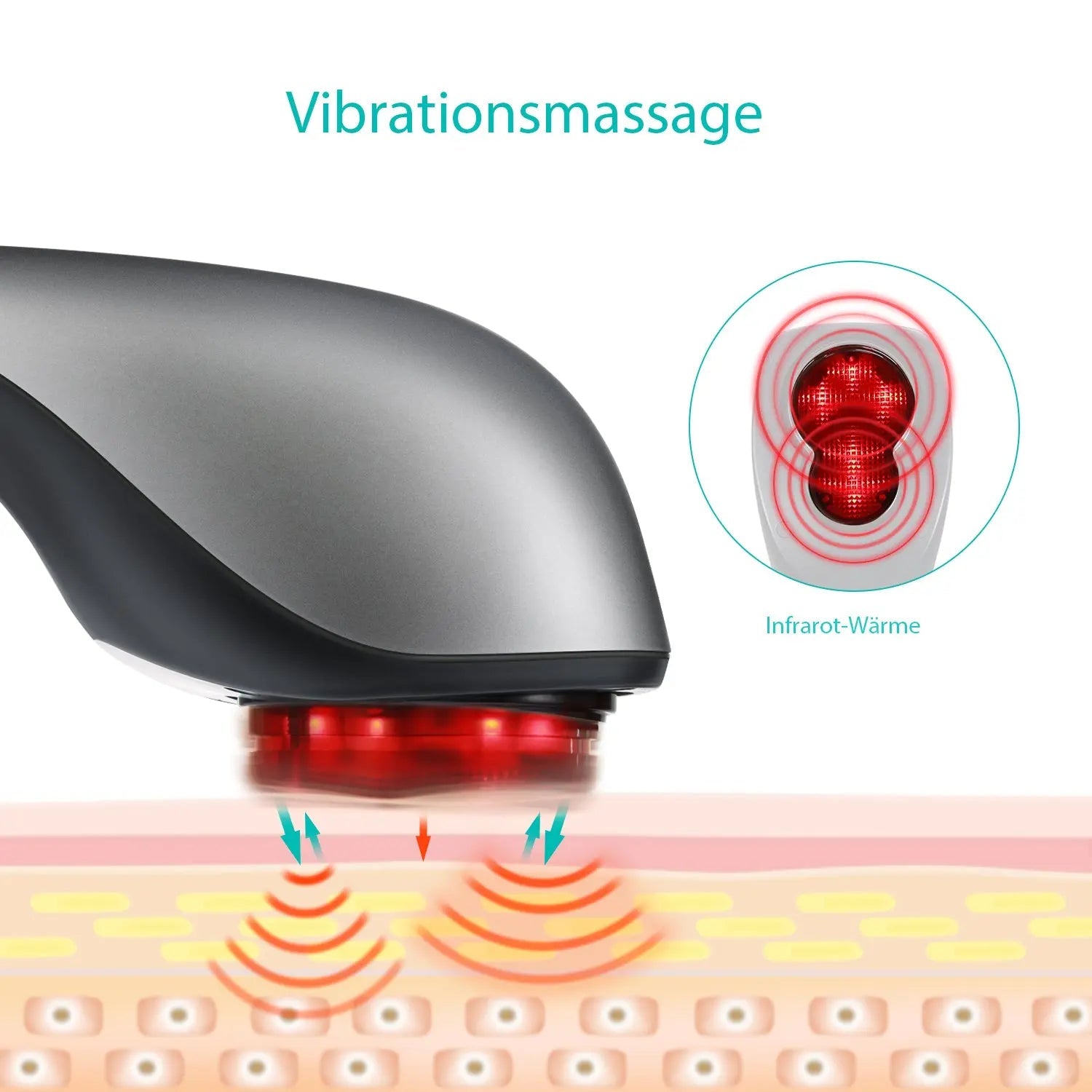 Appareil de massage NAIPO fonction de chaleur infrarouge, 4 accessoires, différentes intensités