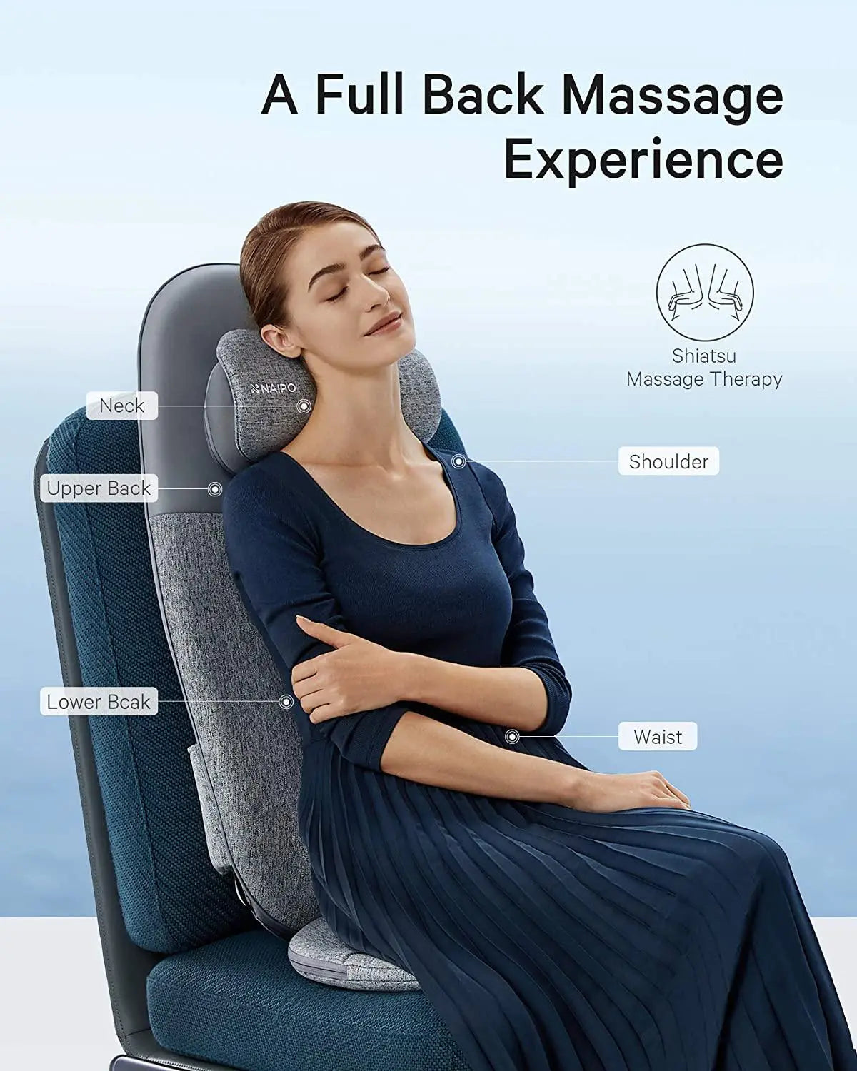 Tapis de massage NAIPO oCuzen™️ pour coussin de massage du cou, du dos et de la taille